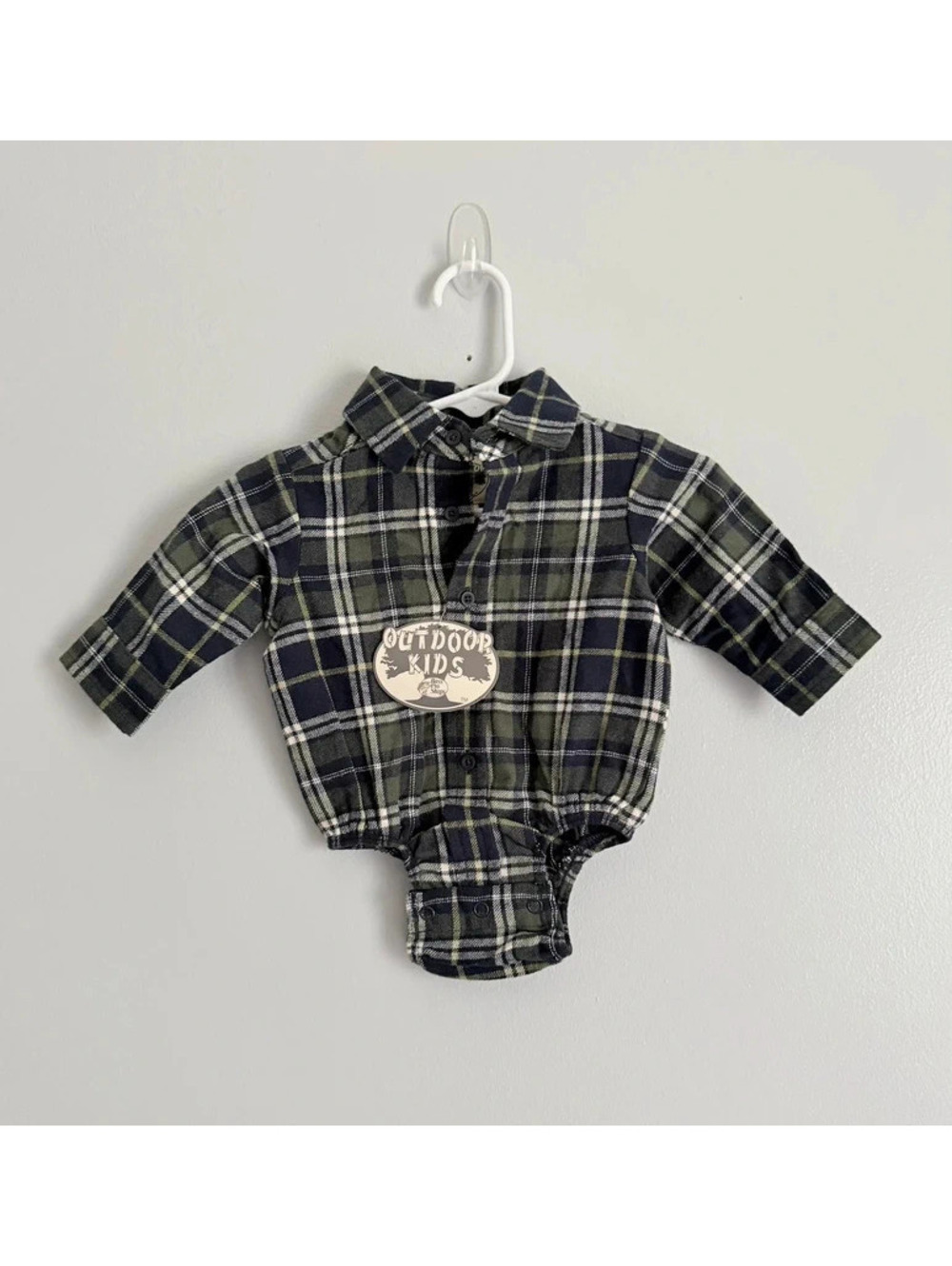 NWT Bass Pro Shops Outdoor Kids Plaid Bodysuit 0-3M